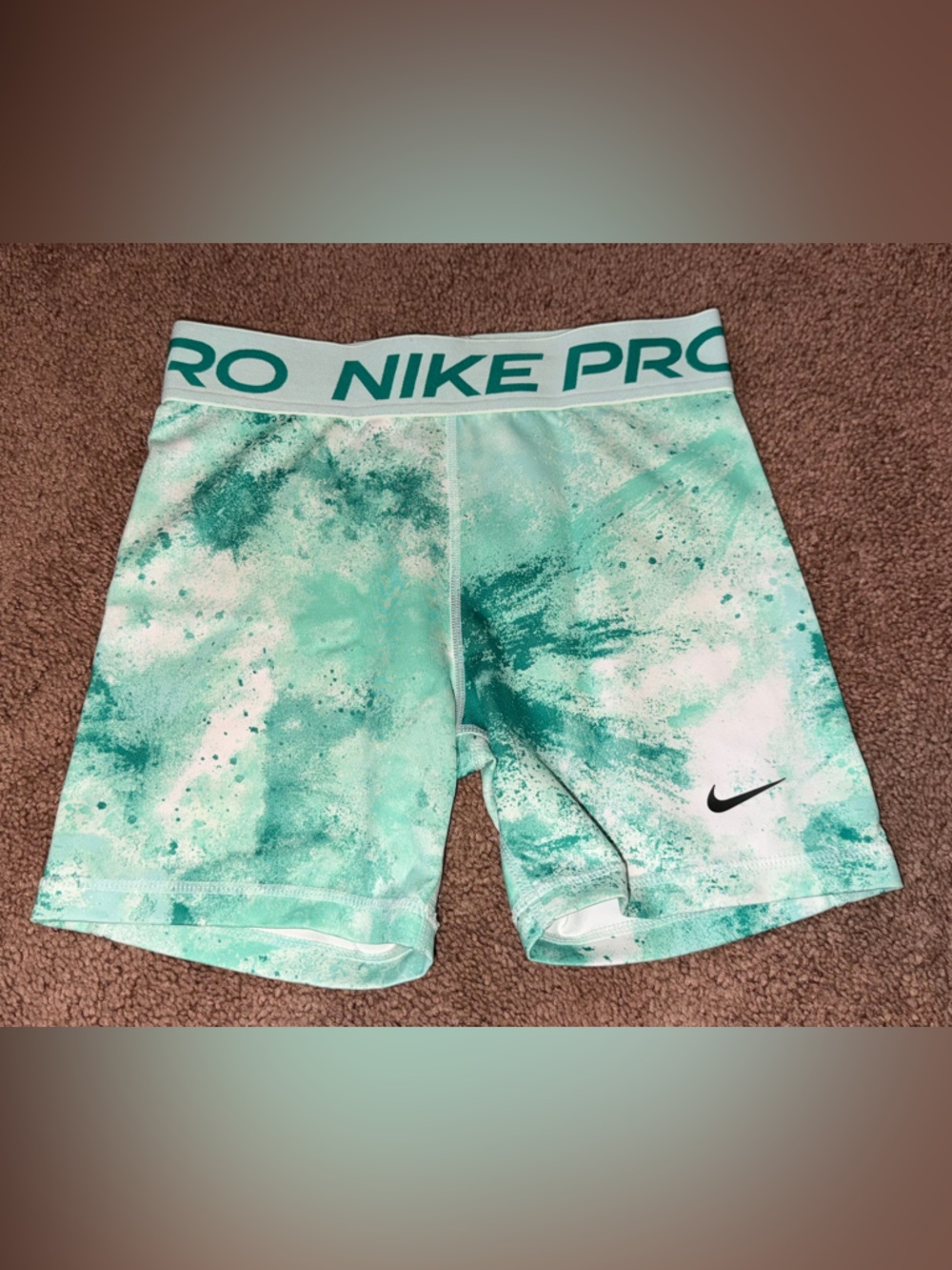 Nike Pro Mint & Teal Speckled Performance Shorts